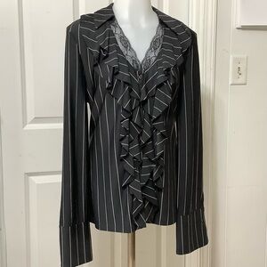 Midnight velvet casual long sleeve blouse size M